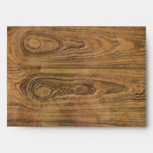 Woodgrain Rustic Country cowboyWedding Envelope