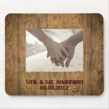 Woodgrain Rustic Country cowboyWedding Mousepad