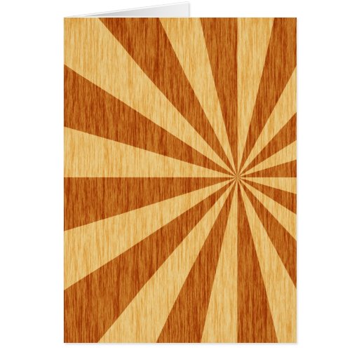 woodgrain starburst pattern card | Zazzle