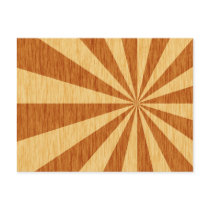 woodgrain starburst pattern post cards
