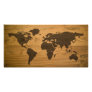 Woodgrain Textured World Map Custom Photo Card