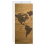 Woodgrain Textured World Map Rack Card Design