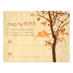 Woodgrain with Autumn Love Birds RSVP Personalized Invite