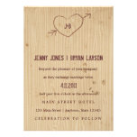 Woodgrain with Heart Wedding Invitation