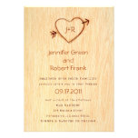 Woodgrain with Heart Wedding Invitation