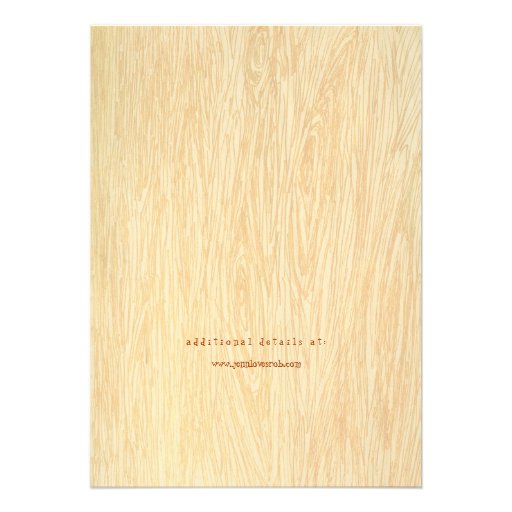 Woodgrain with Heart Wedding Invitation