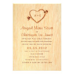 Woodgrain with Heart Wedding Invitation