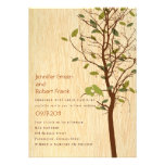 Woodgrain with Love Birds in Tree Invitation