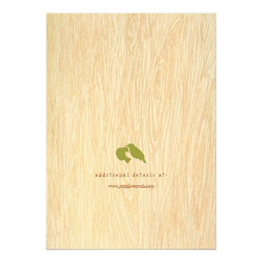 Woodgrain with Love Birds in Tree Invitation