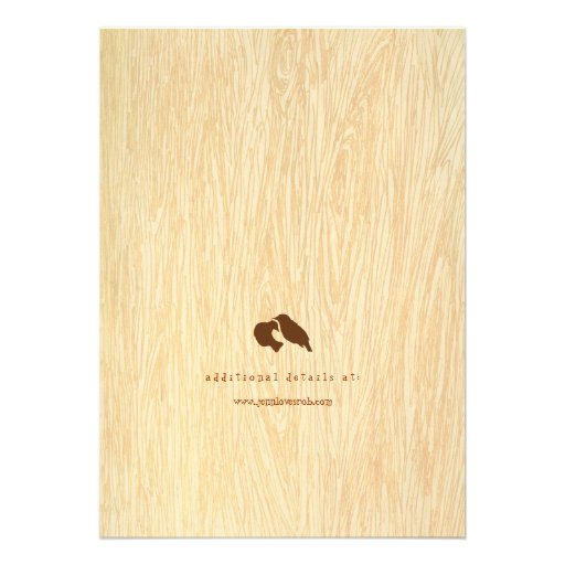 Woodgrain with Love Birds in Tree Invitation
