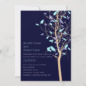 Woodgrain with Love Birds in Tree - Winter invitation