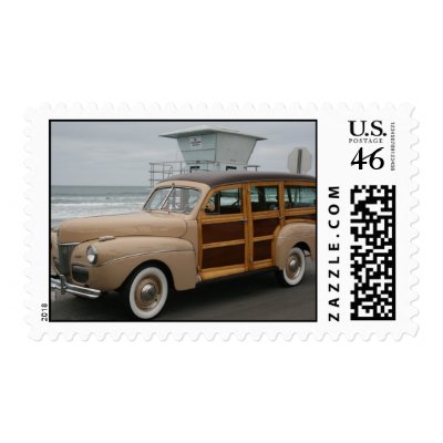 Woodie at the beach postage by gumby4la