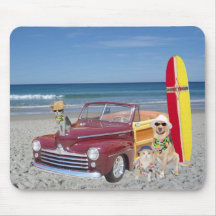 Woodie on the Beach Mouse Pads