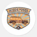Woodie Wagon Round Sticker