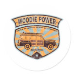 Woodie Wagon Round Sticker