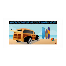 Woodies and Waves posters by CollierGraphica Woodies and Waves posters