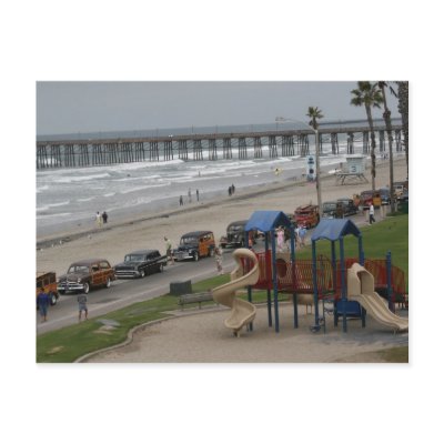 Woodies at the beach post cards by gumby4la