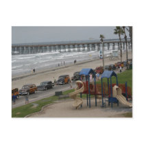 Woodies at the beach postcards