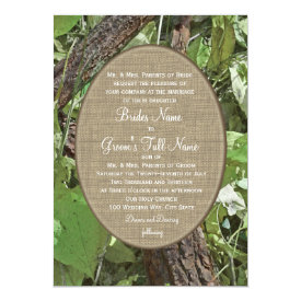 Woodland and Burlap Country Wedding 5x7 Paper Invitation Card