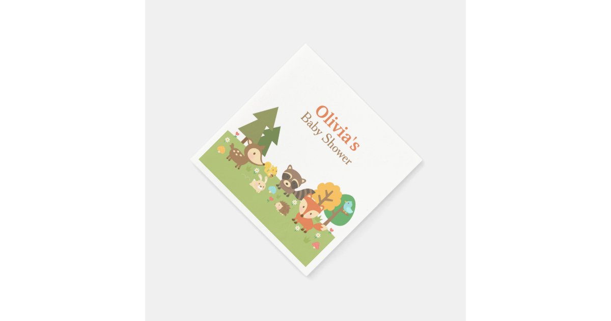Woodland Animal Themed Baby Shower Party Supplies Paper