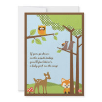 Woodland Animals Baby Shower Invitation