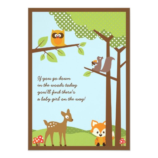 Woodland Animals Baby Shower Invitation Zazzle Woodland Animals Baby Shower Invitation Zazzle