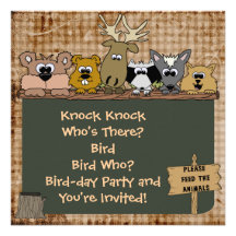 Woodland Animals Custom Birthday Invitation