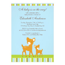 Woodland Baby Deer Baby Shower Invitation