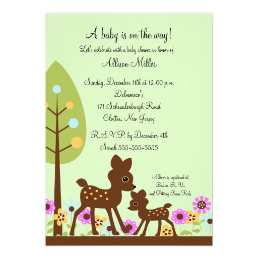 Woodland Baby Deer Baby Shower Invitation