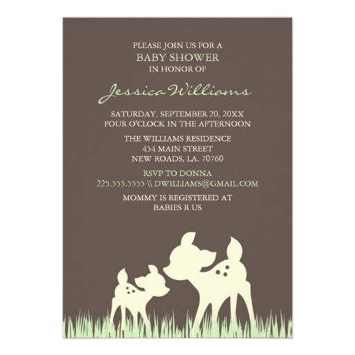 Woodland Baby Shower Announcements (front side)