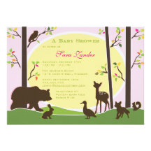 Woodland Baby Shower Invitation | Girl