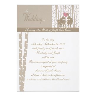 Woodland Birch Wedding Personalized Invitation