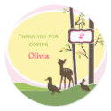 Woodland Birthday Favor Sticker sticker