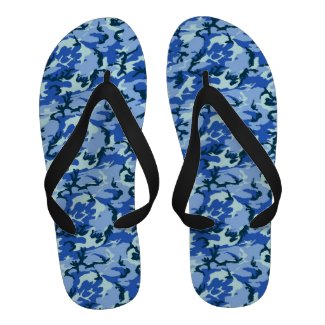 Woodland Blue Camouflage Background Sandals