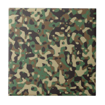 Woodland Camo Ceramic Tile