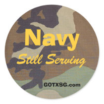 woodland camo, Navy, Still Serving, GOTXSG.com stickers