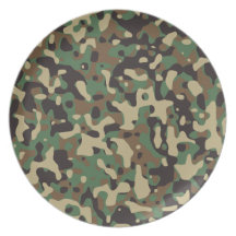 Woodland Camo Party Plate