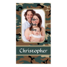 Woodland camo pattern business card template