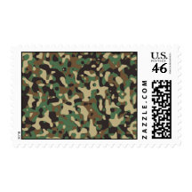 Woodland Camo Postage Stamp