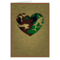 Woodland Camo  Valentine Hearts - Valentine's Day Card