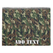 Woodland Camouflage Background Wall Calendar