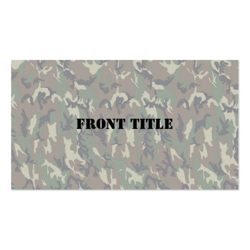 Woodland Camouflage Background Lightened Business Card Template (front side)