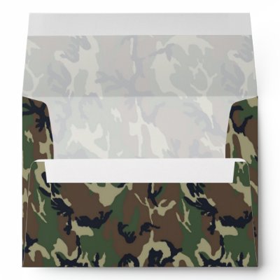 Woodland Camouflage Background Template Envelope