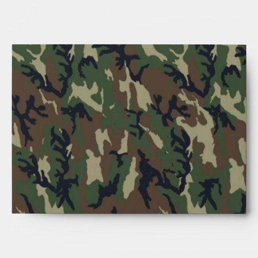 Woodland Camouflage Background Template Envelope