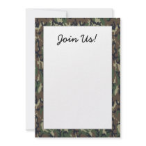Woodland Camouflage Background Template Custom Invitation