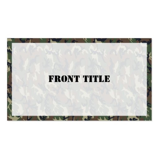 Woodland Camouflage Military Background Business Card Templates (front side)