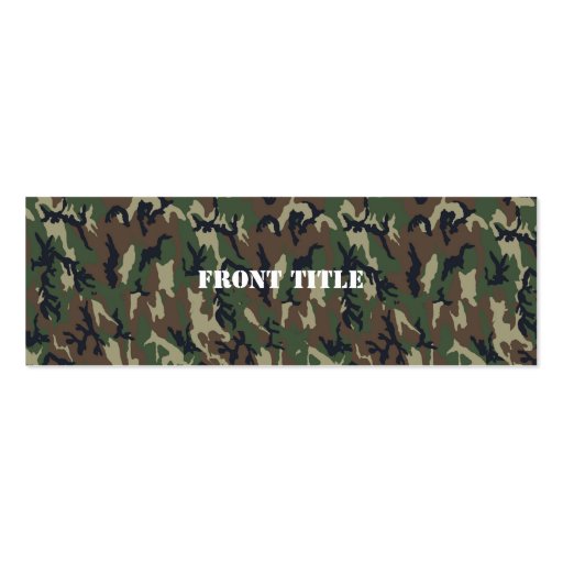 Woodland Camouflage Military Background Business Cards (front side)
