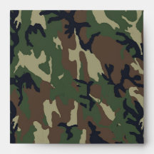 Woodland Camouflage Military Background Envelope