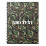 Woodland Camouflage Military Background Spiral Notebook
