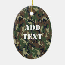 Woodland Camouflage Military Background Ornament